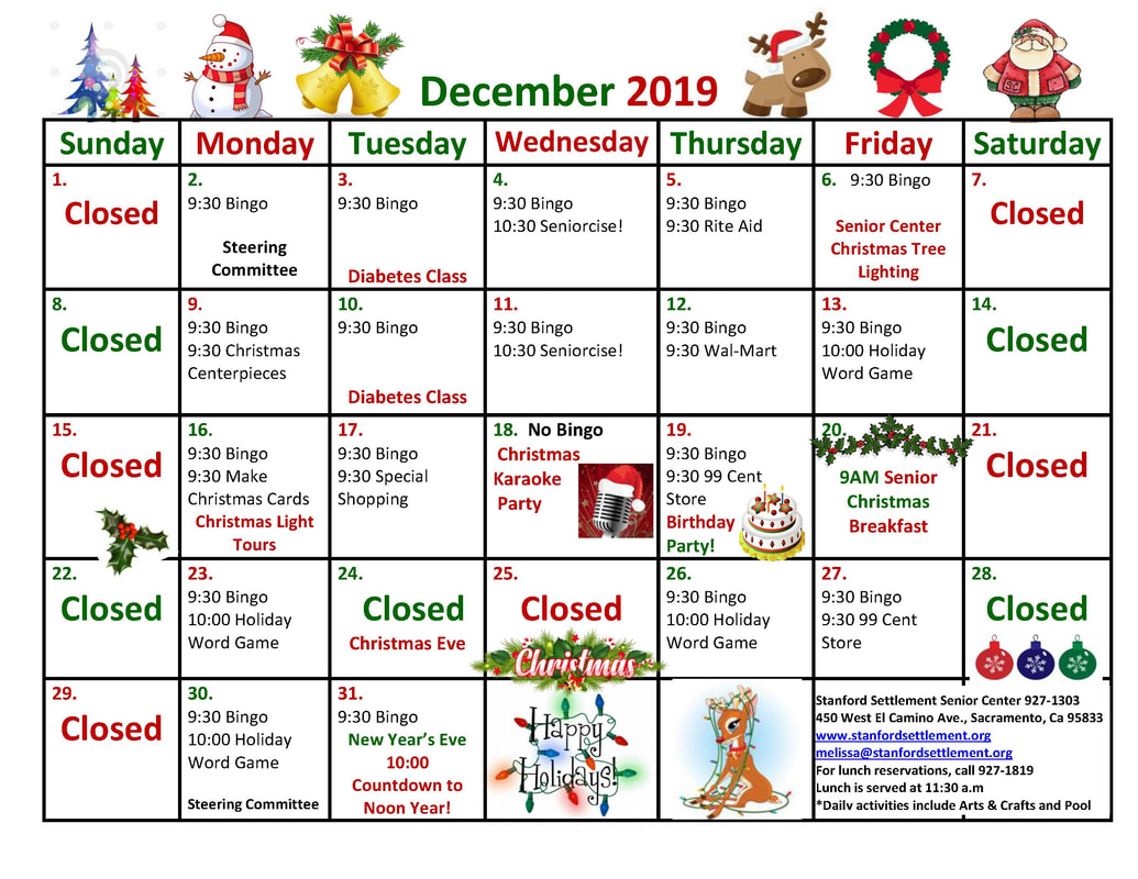 Senior Center Calendar Of Events