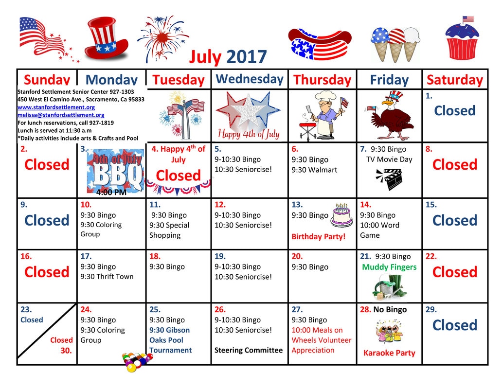 Check out the July Senior Center Calendar!